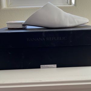Banana Republic White Mules